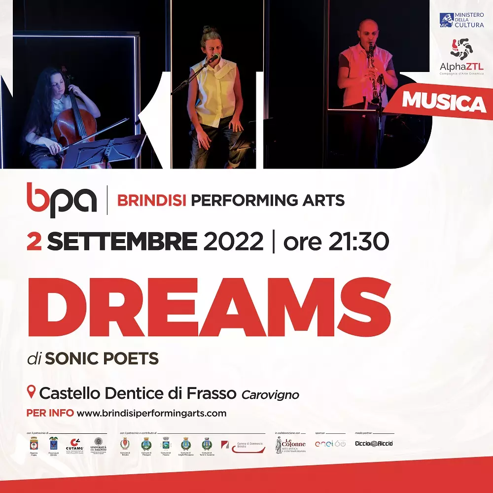 2 settembre Brindisi Dreams sonic poets - Brindisi Performing Arts Festival 2022