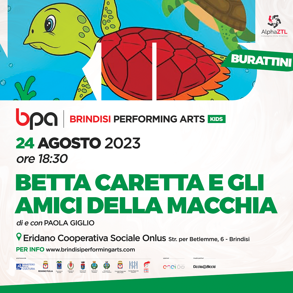 Betta Caretta e gli amici della Macchia Brindisi Performing Arts Kids Festival 2023