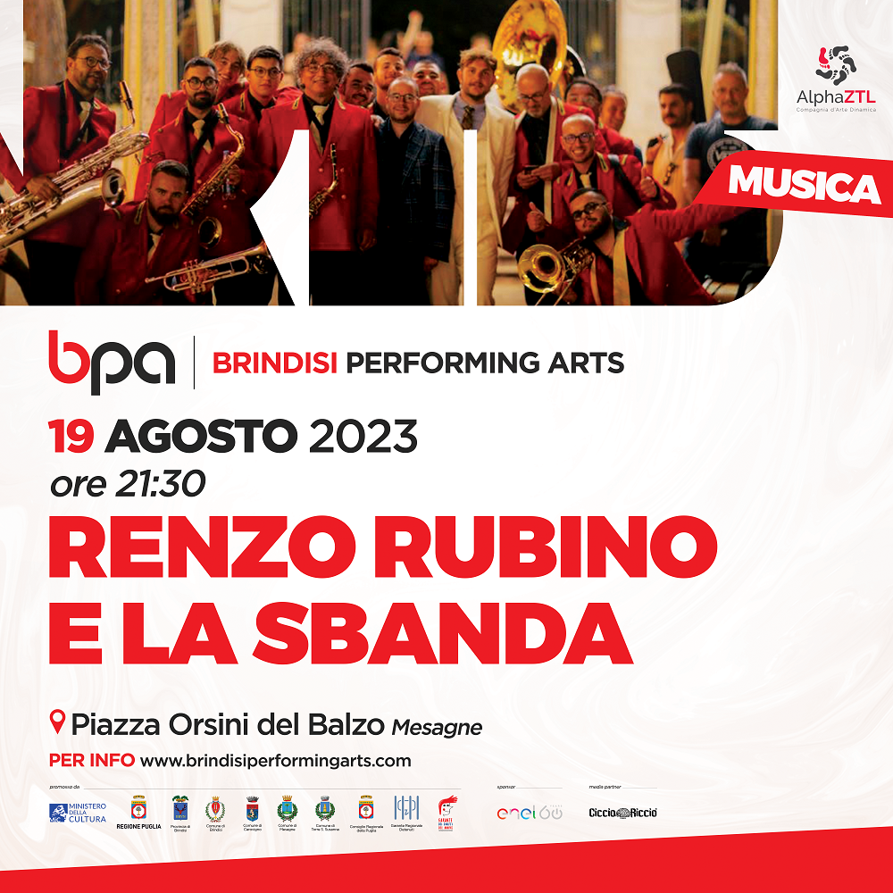 Renzo Rubino e la Sbanda Brindisi Brindisi Performing Arts Festival indoor 2023